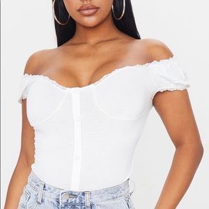 Off the Shoulder Button Up